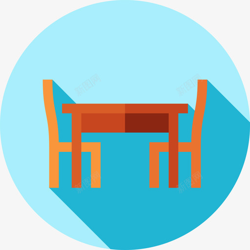 餐桌家具102扁平图标svg_新图网 https://ixintu.com 家具 扁平 餐桌