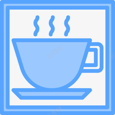 咖啡店旅行190蓝色图标图标
