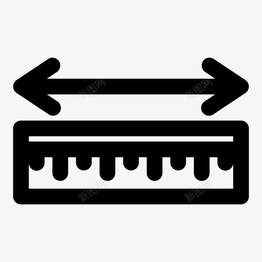 测量箭头长度图标svg_新图网 https://ixintu.com 宽度 标尺 测量 箭头 长度
