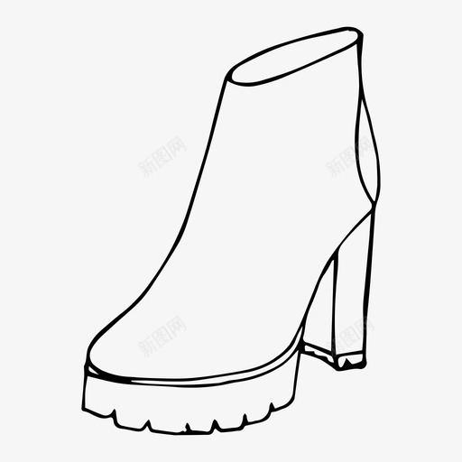 靴子鞋跟鞋子图标svg_新图网 https://ixintu.com 素描 衣柜 靴子 鞋子 鞋跟