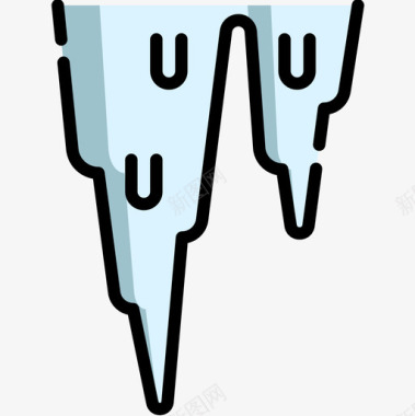 冰柱冬季41线形颜色图标图标