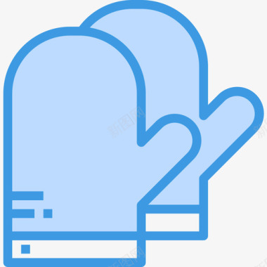 家用蓝色烤箱手套图标图标