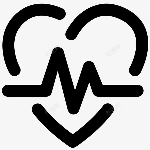 心率心血管健康图标svg_新图网 https://ixintu.com 健康 心率 心血管 心跳 脉搏