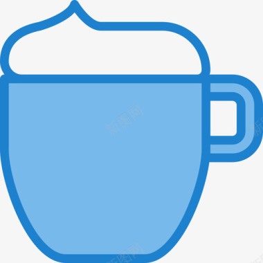 咖啡杯咖啡店57蓝色图标图标