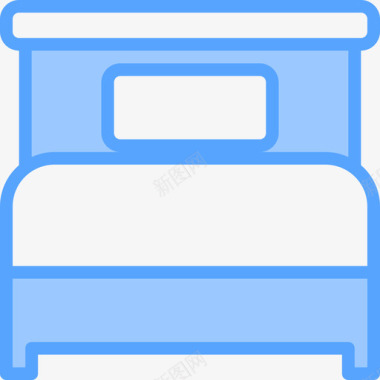 床卧室10蓝色图标图标