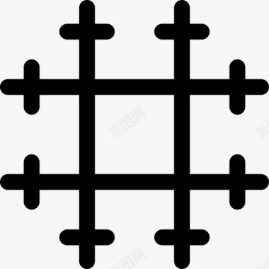 装饰十字架方形图标图标