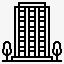 酒店外建筑公寓酒店图标高清图片