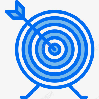 射箭运动81蓝色图标图标