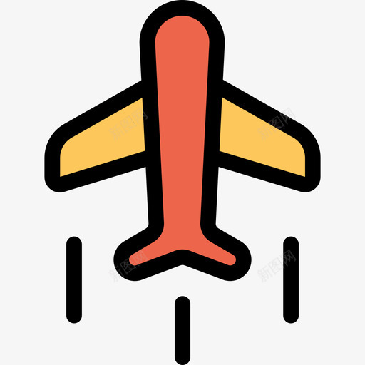 飞机野营63直线颜色橙色图标svg_新图网 https://ixintu.com 直线颜色橙色 野营63 飞机