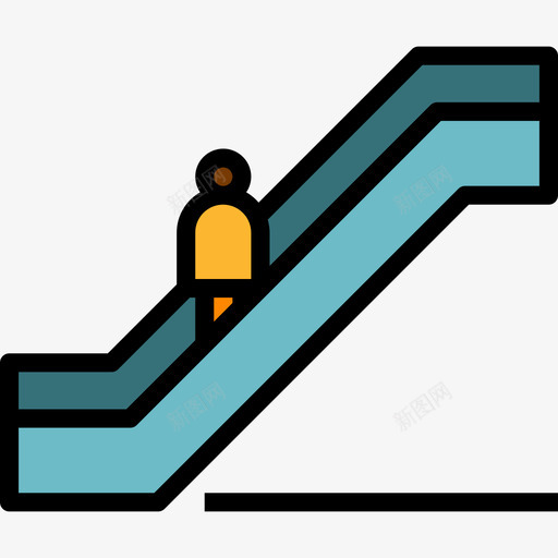自动扶梯运输63线性颜色图标svg_新图网 https://ixintu.com 线性颜色 自动扶梯 运输63