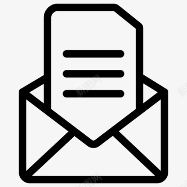 打开的电子邮件业务文档简历图标图标