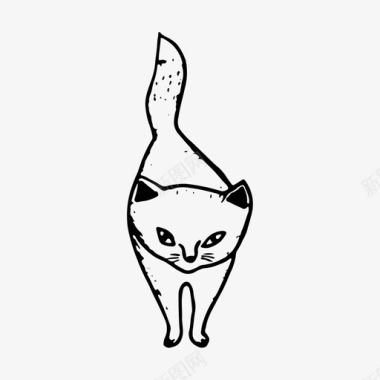 猫动物涂鸦图标图标