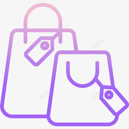 购物袋电子商务123轮廓渐变图标svg_新图网 https://ixintu.com 渐变 电子商务 购物袋 轮廓