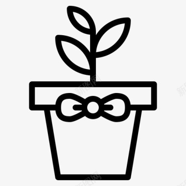 礼物植物盆栽图标图标