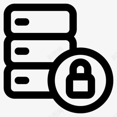 数据库锁隐私图标图标