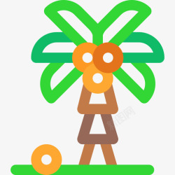 巴西棕榈树蜡棕榈树巴西嘉年华9线形颜色图标高清图片