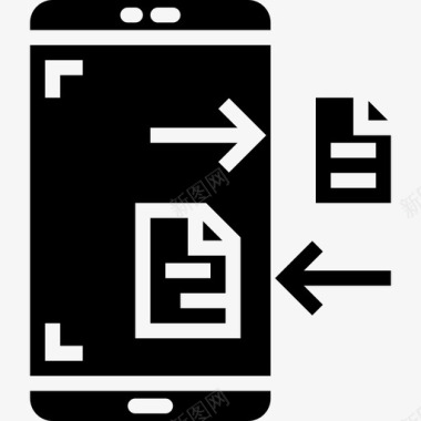 数据传输智能手机应用程序5填充图标图标