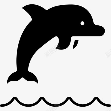 海豚热带25填充图标图标
