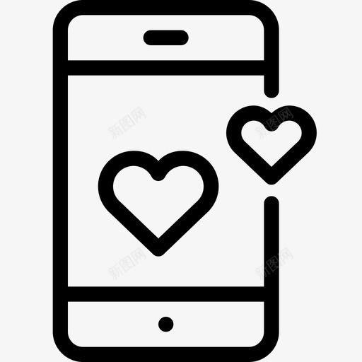 智能手机手机心脏图标svg_新图网 https://ixintu.com 心脏 情人节 手机 智能