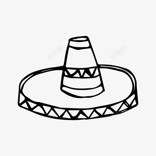 罩衫帽子头饰图标svg_新图网 https://ixintu.com 墨西哥 头饰 帽子 罩衫