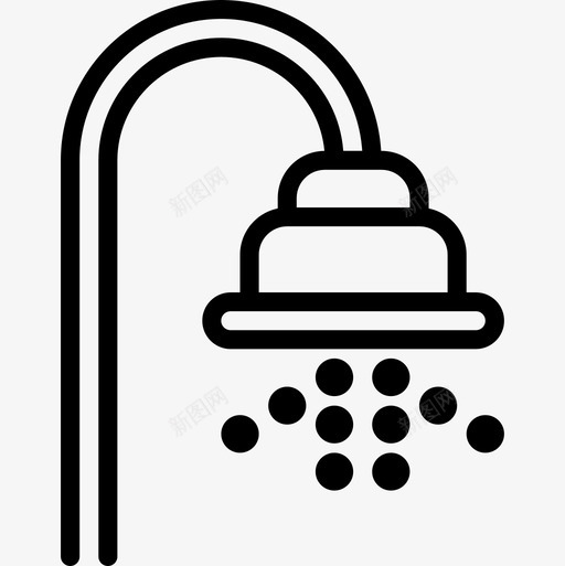 淋浴清洁设备线性图标svg_新图网 https://ixintu.com 淋浴 清洁设备 线性