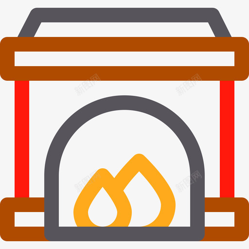 壁炉家装18线性颜色图标svg_新图网 https://ixintu.com 壁炉 家装18 线性颜色