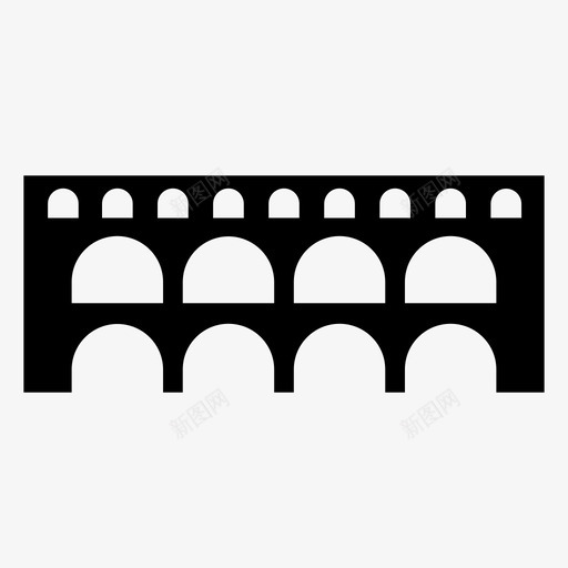 加德桥古代桥图标svg_新图网 https://ixintu.com 加德桥 古代 桥 法国 著名地标