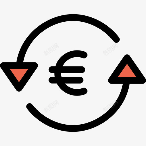 欧元银行和金融22直线颜色橙色图标svg_新图网 https://ixintu.com 欧元 直线颜色橙色 银行和金融22