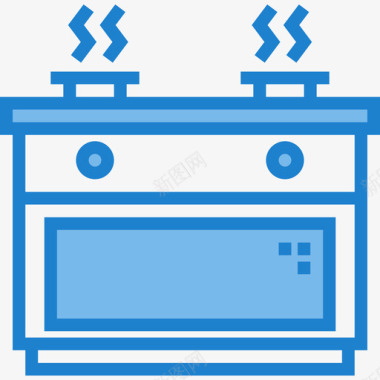 炉灶家用设备5蓝色图标图标