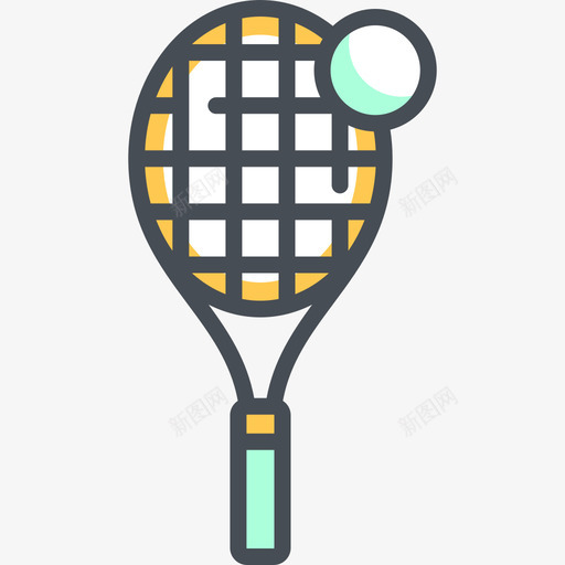 网球夏季36双色图标svg_新图网 https://ixintu.com 双色 夏季36 网球