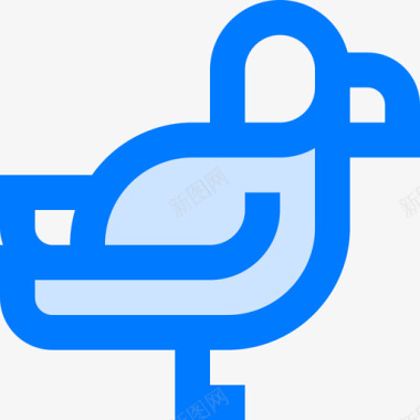 鸭子小鸟2蓝色图标图标