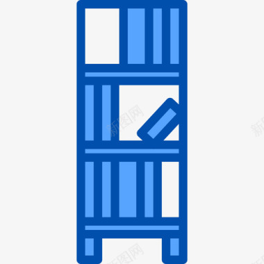 书架图书馆5蓝色图标图标