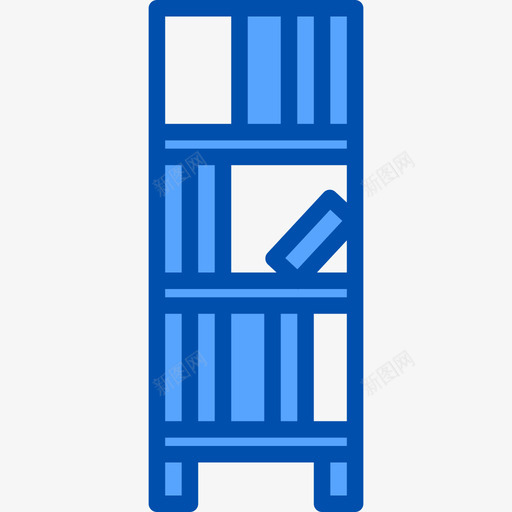 书架图书馆5蓝色图标svg_新图网 https://ixintu.com 书架 图书馆5 蓝色