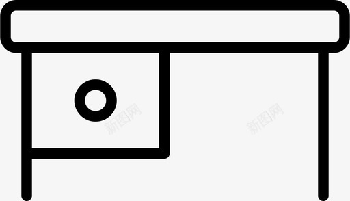 桌子书桌抽屉图标svg_新图网 https://ixintu.com 书桌 工作 成年人瘦 抽屉 桌子