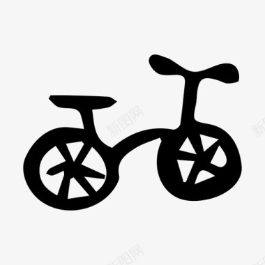自行车涂鸦素描图标图标