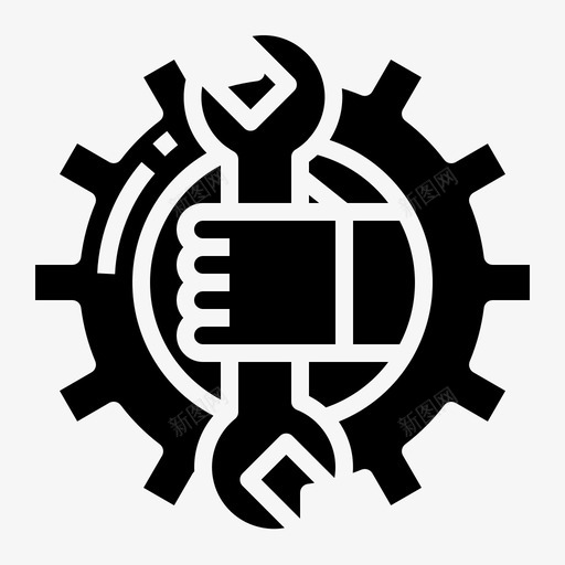 维护维修工具图标svg_新图网 https://ixintu.com 工具 建筑实心件 扳手 维修 维护