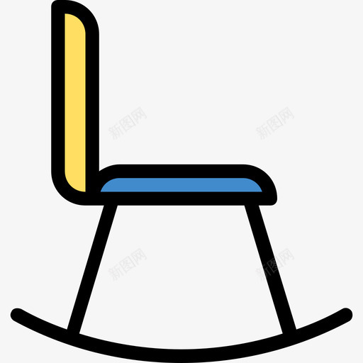 摇椅家具和家居18线性颜色图标svg_新图网 https://ixintu.com 家具和家居18 摇椅 线性颜色