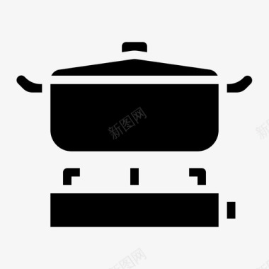 锅煮沸煤气图标图标
