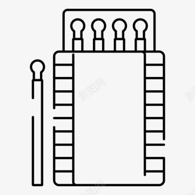 火柴篝火盒子图标图标