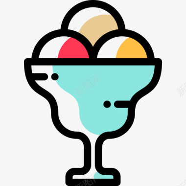 冰淇淋夜宴30颜色省略图标图标