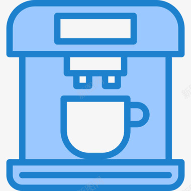 咖啡机咖啡52蓝色图标图标