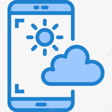 天气智能手机应用程序6蓝色图标图标