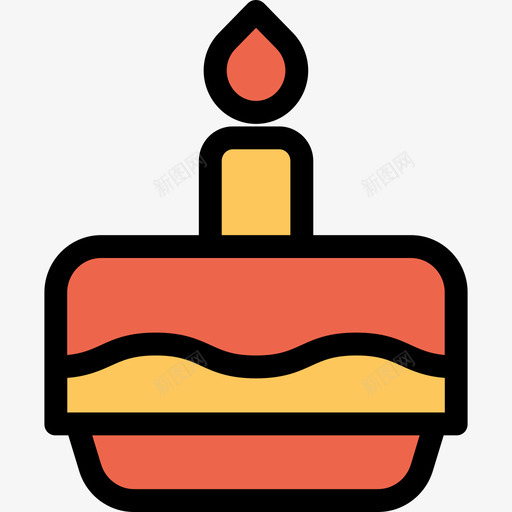 生日蛋糕庆祝和聚会直线颜色橙色图标svg_新图网 https://ixintu.com 庆祝和聚会 生日蛋糕 直线颜色橙色