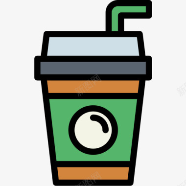 咖啡杯侦探3线性颜色图标图标
