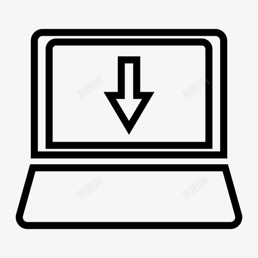 笔记本电脑保存图标svg_新图网 https://ixintu.com 下载 保存 技术 笔记本电脑 笔记本电脑下载图标