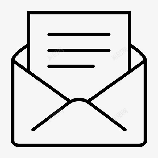 电子邮件信封信图标svg_新图网 https://ixintu.com 信封 打开 混合 电子邮件 纸张