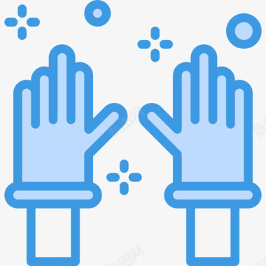手套清洁52蓝色图标图标