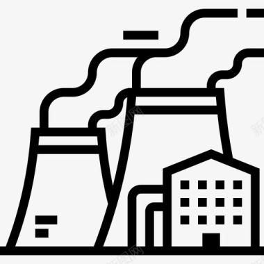 核电站工业48线性图标图标