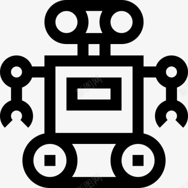 机器人智能农场3线性图标图标