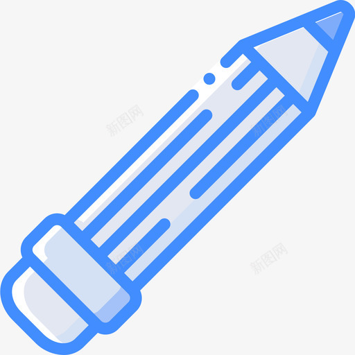 铅笔工艺品3蓝色图标svg_新图网 https://ixintu.com 工艺品3 蓝色 铅笔
